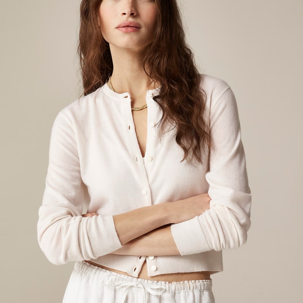 NWT J Crew Featherweight Cashmere Cardigan Size XS